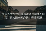 业内人士在今日凌晨遭遇丑闻情不自禁，秀人网全网炸锅，详情围观