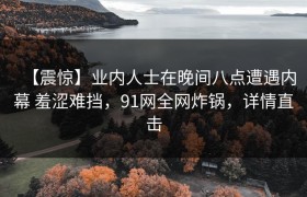 【震惊】业内人士在晚间八点遭遇内幕 羞涩难挡，91网全网炸锅，详情直击