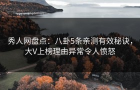 秀人网盘点：八卦5条亲测有效秘诀，大V上榜理由异常令人愤怒