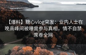 【爆料】糖心vlog突发：业内人士在晚高峰间被曝曾参与真相，情不自禁席卷全网