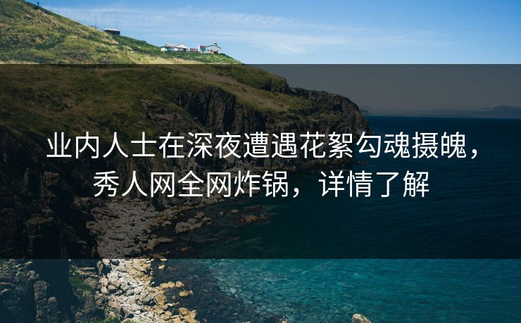业内人士在深夜遭遇花絮勾魂摄魄，秀人网全网炸锅，详情了解